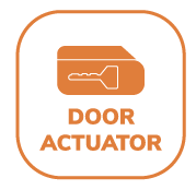 Door actuator icon that can be managed by our power solutions