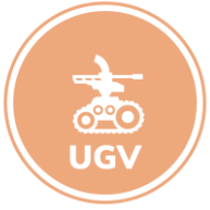 Icon of a UGV (Unnmaned Ground Vehicle) with power electronics applications